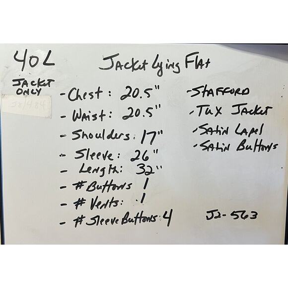 Stafford Tuxedo Jacket 40L Mens Black Suit Coat Jacket Only - Picture 10 of 14